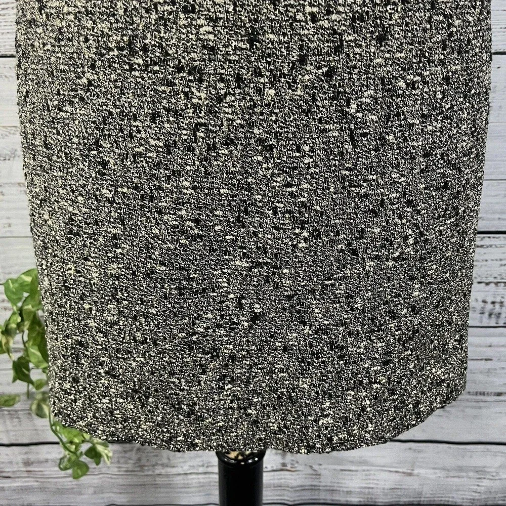 INC International Concepts Skirt 8 Silver Black Tweed Wool Wrap Cocktail Slim
